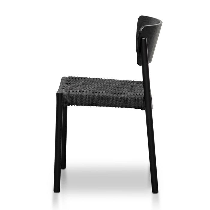 CDC8151-SD Rope Seat Dining Chair - Black (Set of 2)