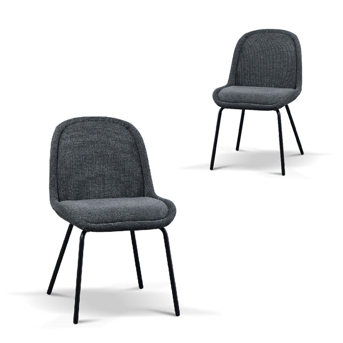 CDC8166-FH Fabric Dining Chair - Charcaol Grey (Set of 2)