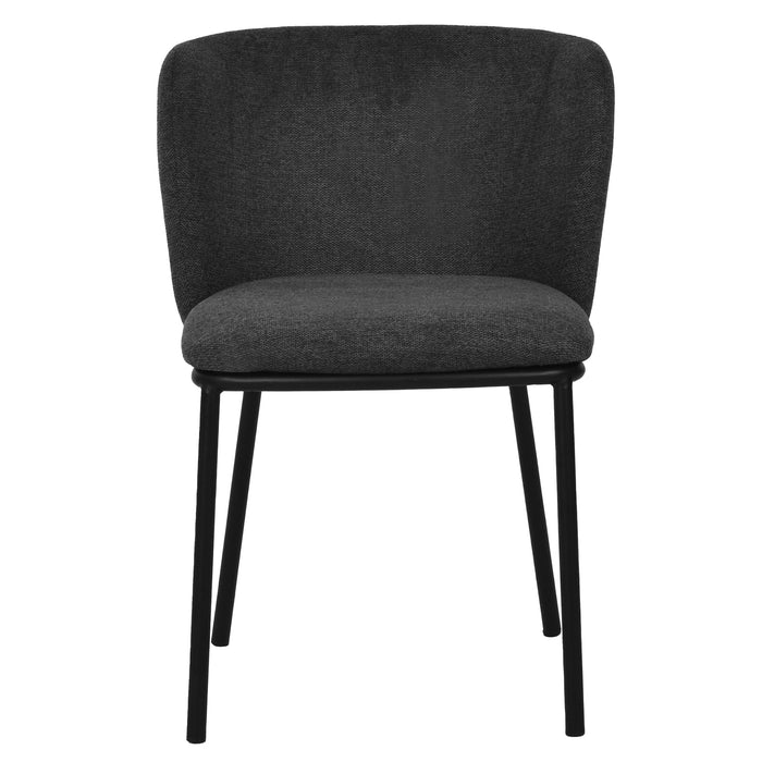 CDC8168-FH Fabric Dining Chair - Charcoal Grey (Set of 2)