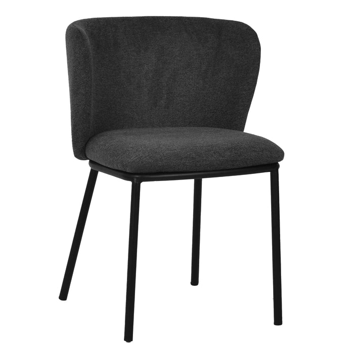 CDC8168-FH Fabric Dining Chair - Charcoal Grey (Set of 2)