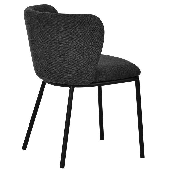 CDC8168-FH Fabric Dining Chair - Charcoal Grey (Set of 2)