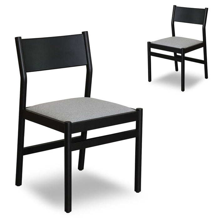 CDC8771-MAx2 Mirit Black Dining Chair - Moon Grey (Set of 2)