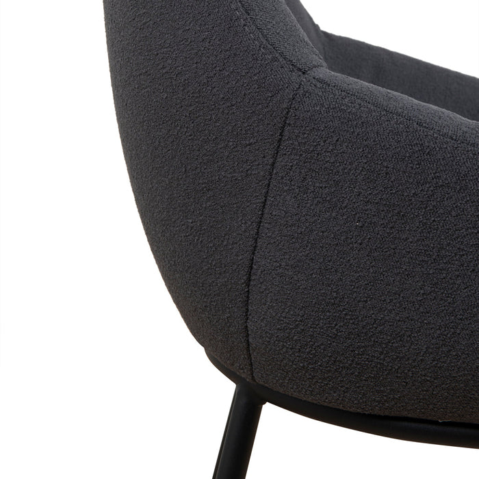 CDC8887-LF Fabric Dining Chair - Charcoal