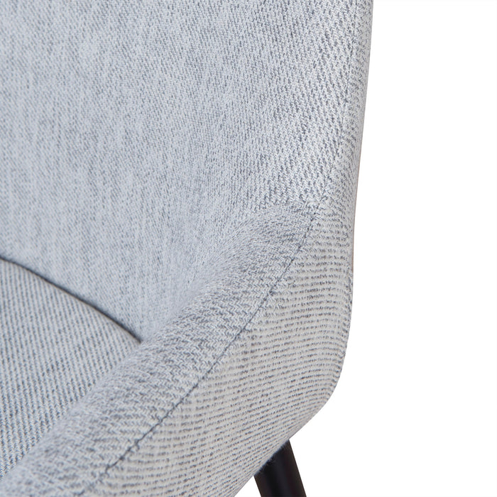 Set of 2 - Lynton Fabric Dining chair - Silver Grey