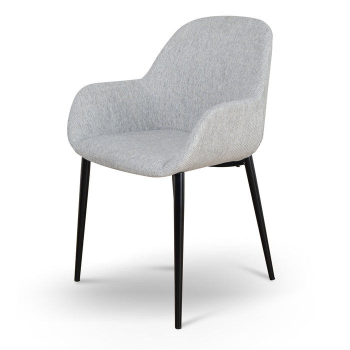 Set of 2 - Lynton Fabric Dining chair - Silver Grey