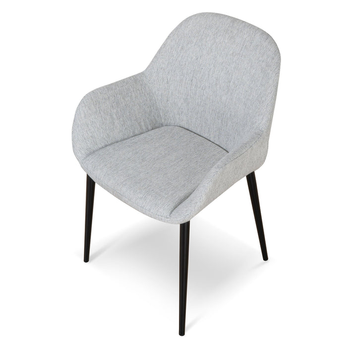 Set of 2 - Lynton Fabric Dining chair - Silver Grey