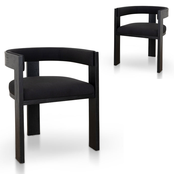 CDC8983-LJ ELM Dining Chair - Full Black (Set of 2)