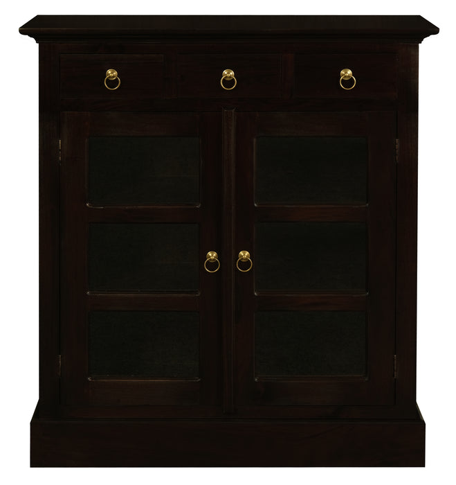 Tasmania 3 Drawer Small Display Cabinet (Chocolate)