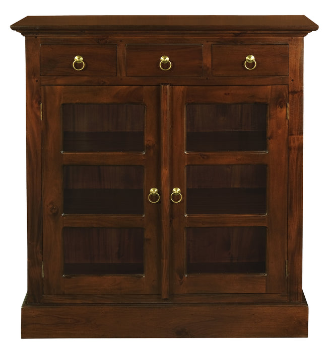 Tasmania 3 Drawer Small Display Cabinet (Mahogany)