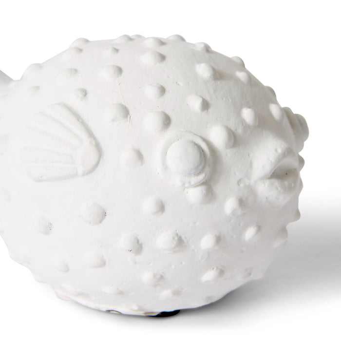 Blow Fish Sculpture - White, 8cm (H)