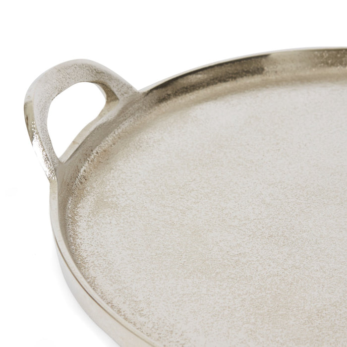 Dixson Round Tray - Nickel, 6cm (H)
