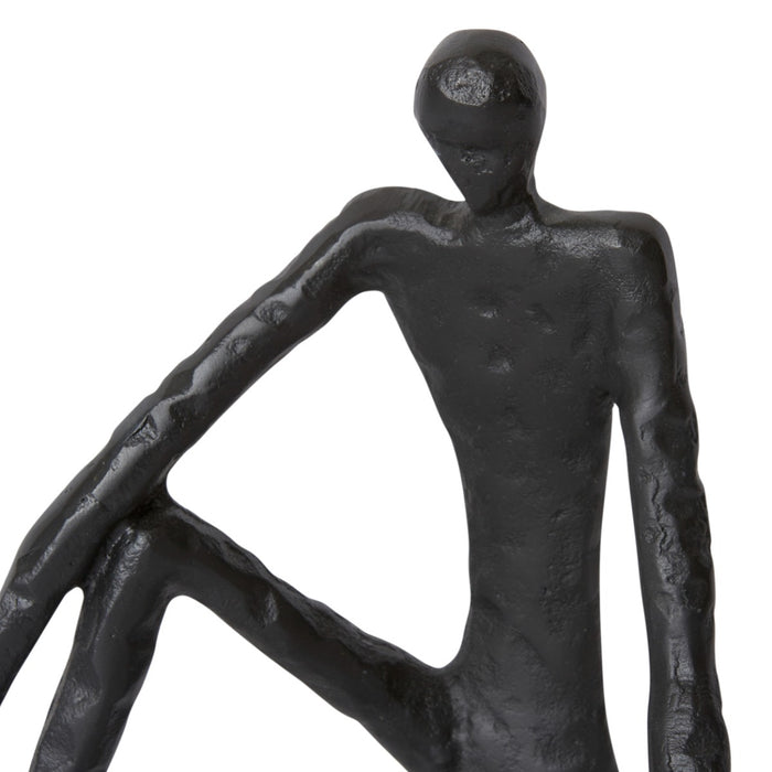 Man Sitting Scuplture - Black, 23cm (H)