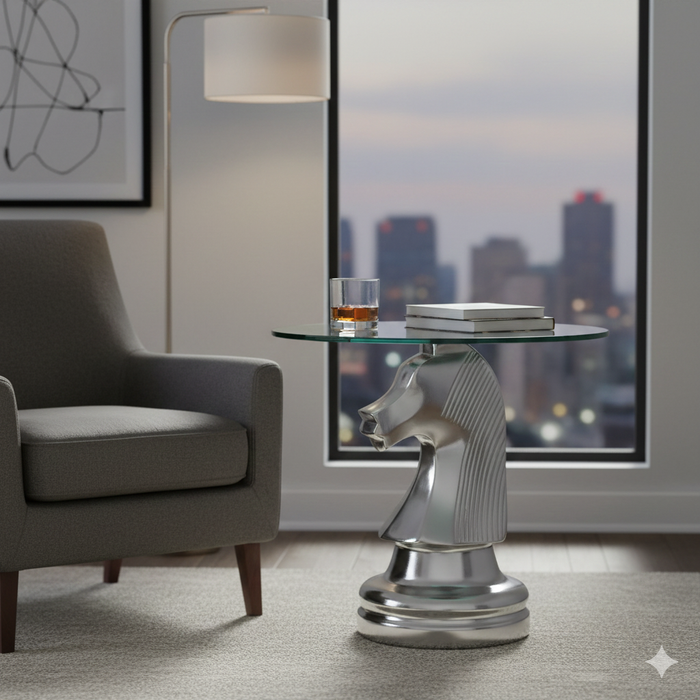 Knight Table - Aluminium, 46cm W