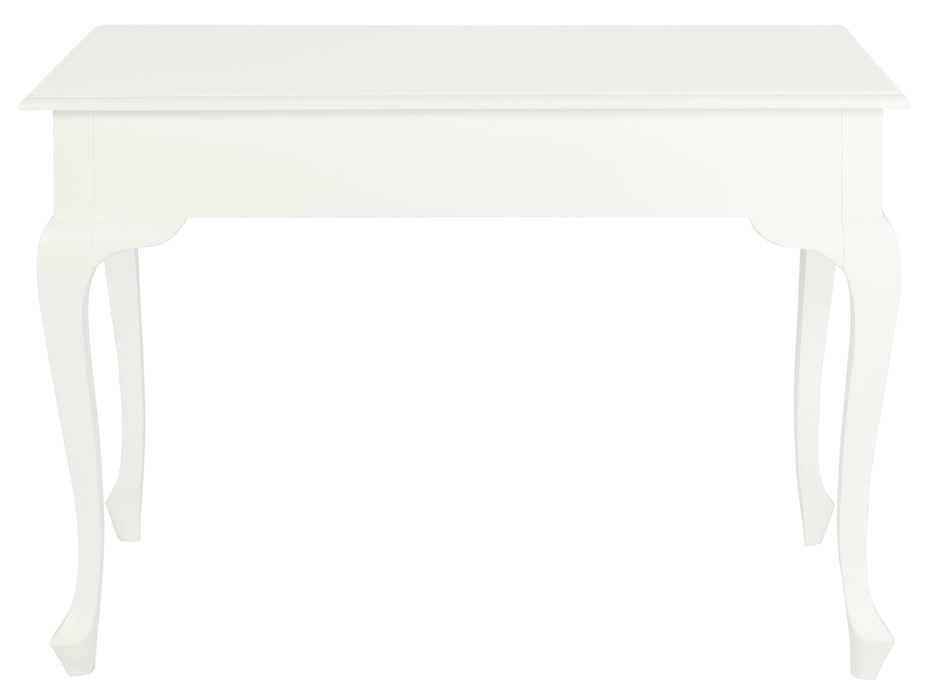 Queen Anne 2 Drawer Desk (White)