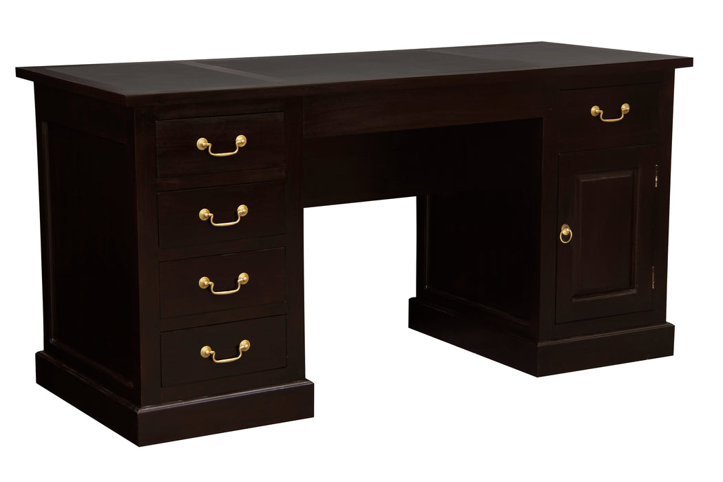 Tasmania Leatherette Executive Desk (Chocolate)
