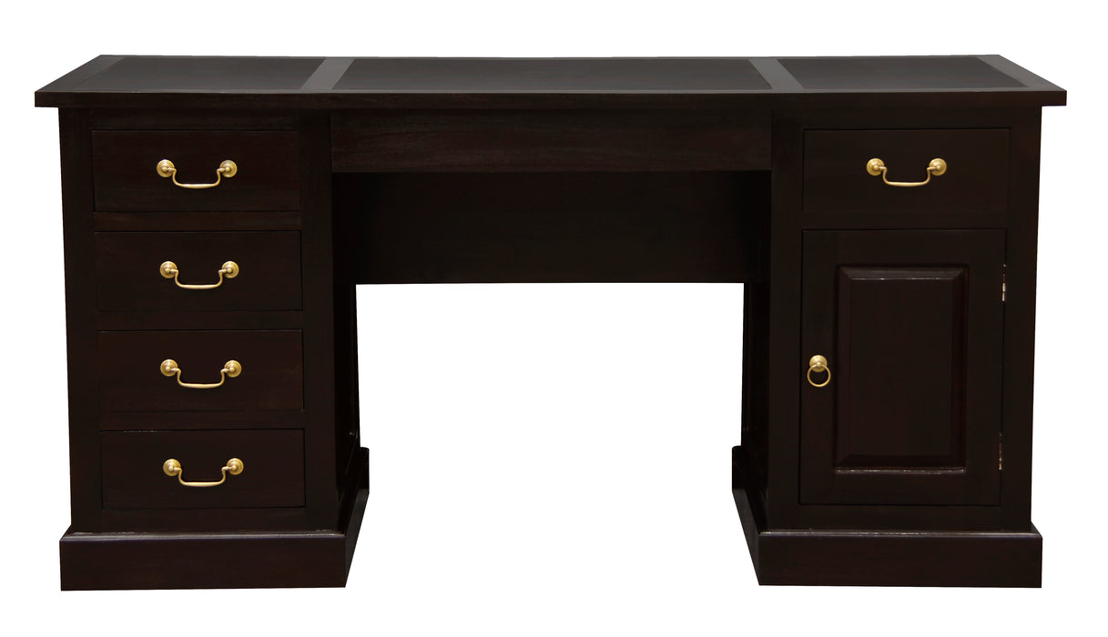 Tasmania Leatherette Executive Desk (Chocolate)