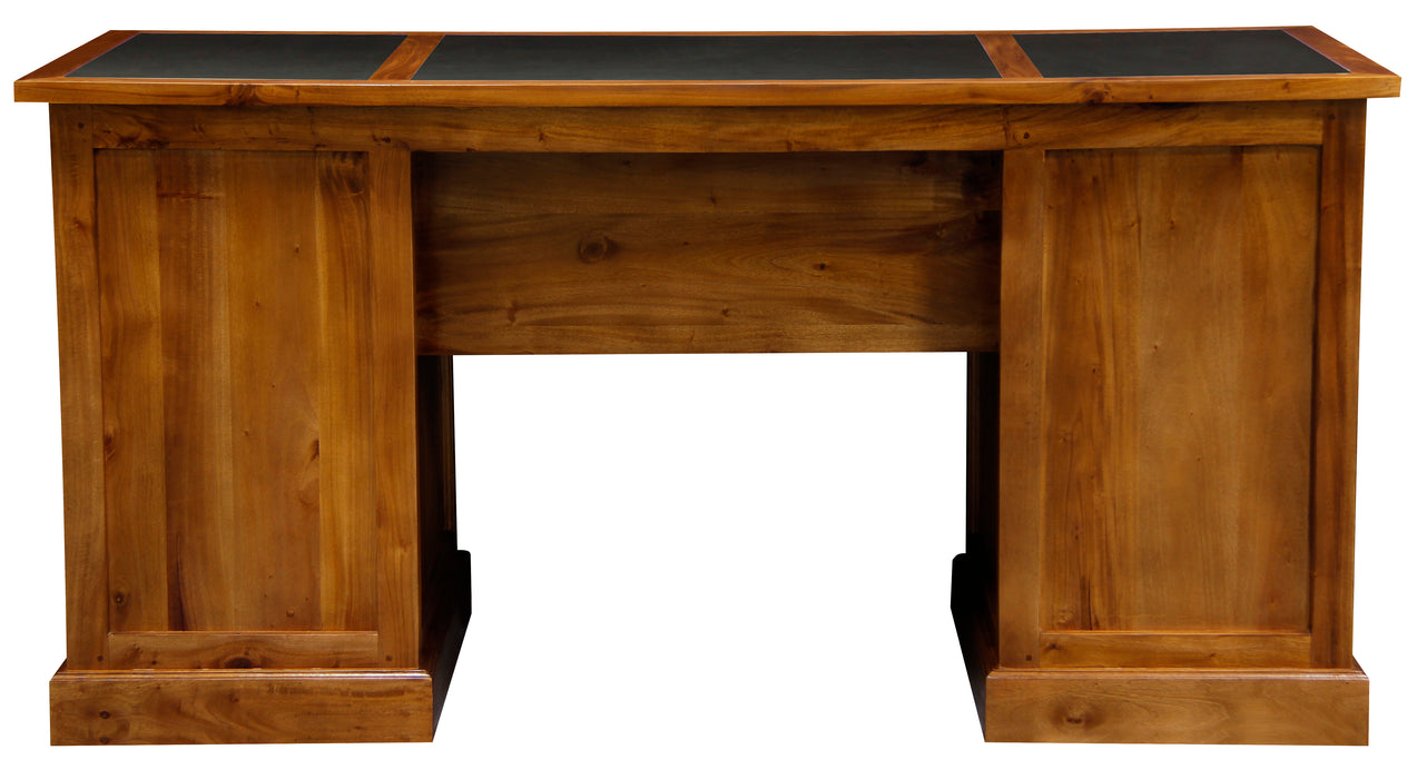Tasmania Leatherette Executive Desk (Light Pecan)