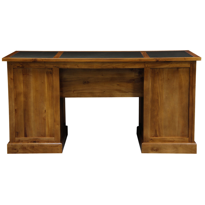 Tasmania Leatherette Executive Desk (Light Pecan)