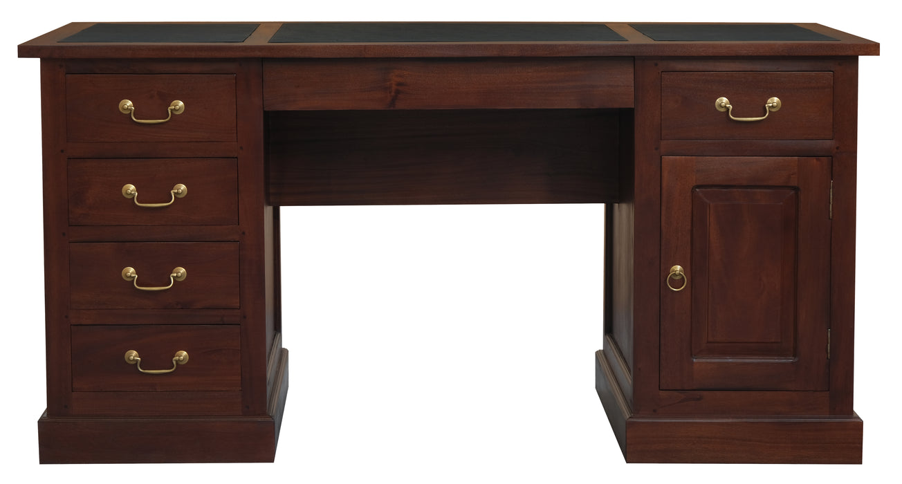 Tasmania Leatherette Executive Desk (Mahogany)