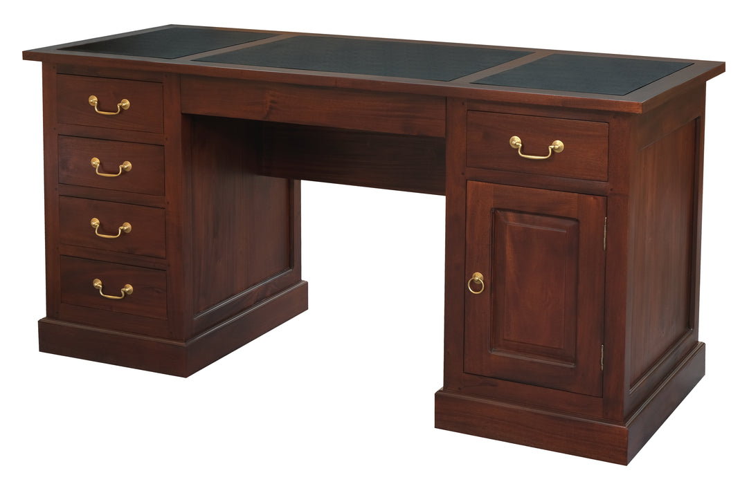 Tasmania Leatherette Executive Desk (Mahogany)
