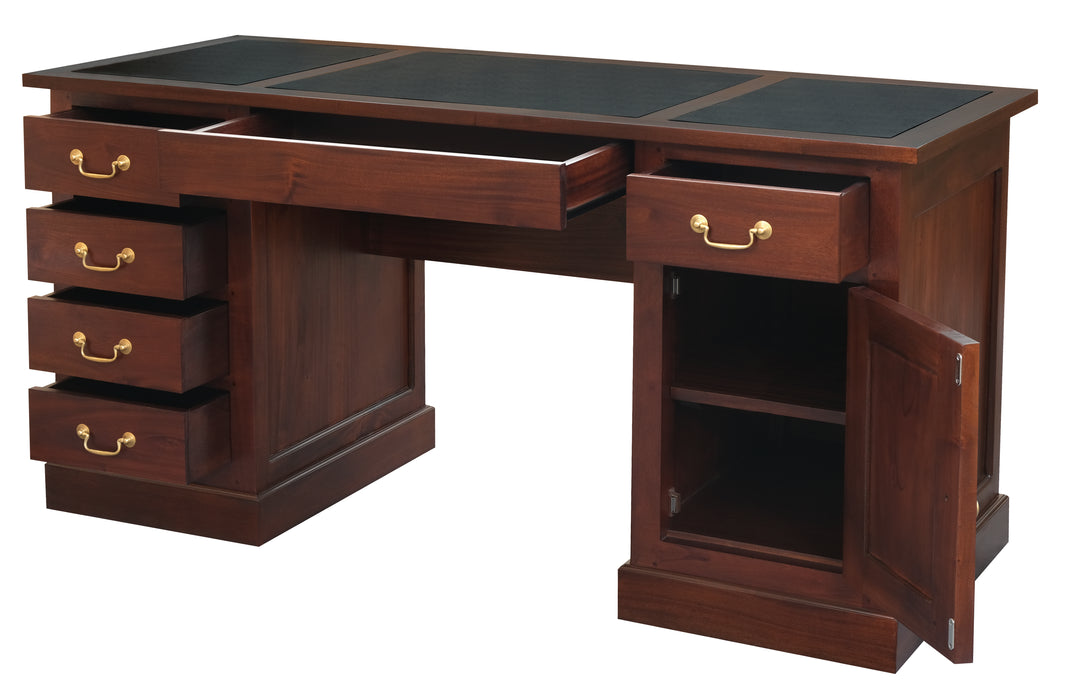 Tasmania Leatherette Executive Desk (Mahogany)