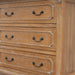 Marseille Chest of Drawers front with brass handles - Weathered Oak