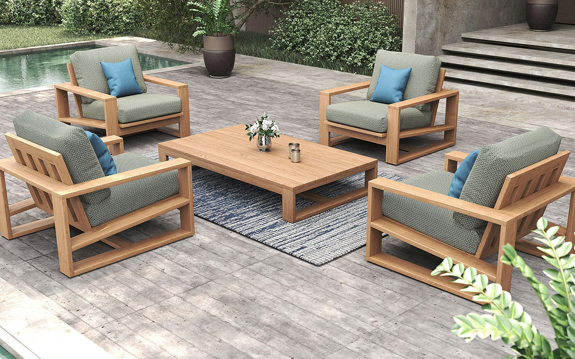 Double Island Outdoor Coffee Table - Oversize - Low - Natural