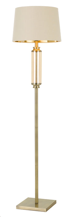 Dorcel Floor Lamp - Antique Brass, Amber, Cream