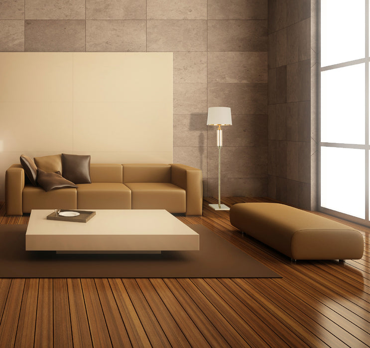 Dorcel Floor Lamp - Antique Brass, Amber, Cream