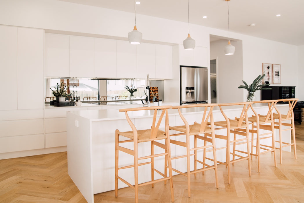 Wishbone Counter Stool - Natural Oak Tan Cord