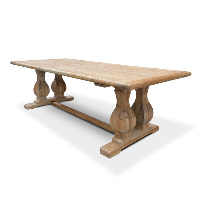 CDT561 Elm Wood Dining Table 3m - Rustic Natural