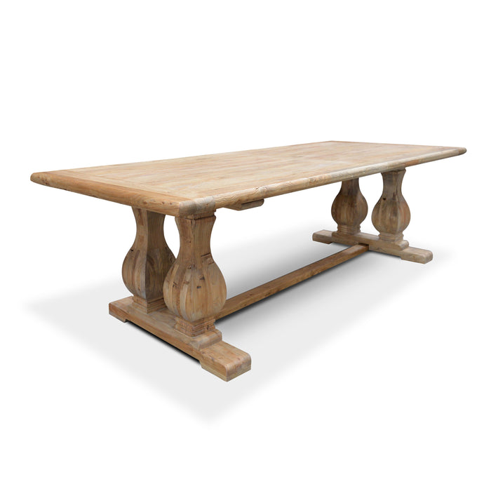 CDT561 Elm Wood Dining Table 3m - Rustic Natural