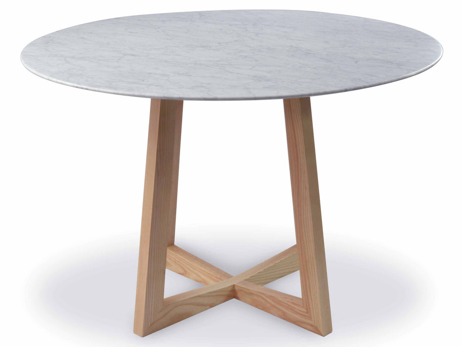 Zodiac 1.15m Round Marble Dining Table - Natural