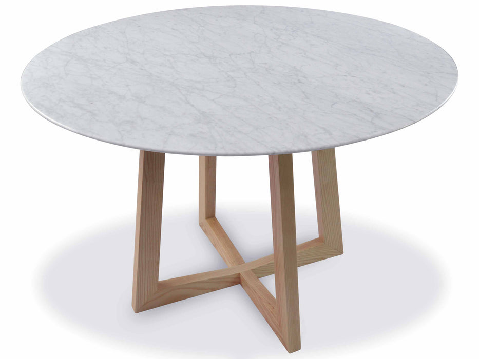 CDT971 1.15m Marble Round Dining Table - Natural