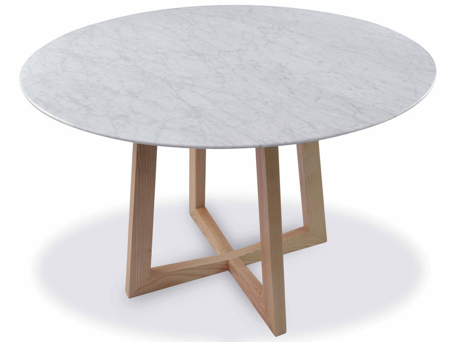 Zodiac 1.15m Round Marble Dining Table - Natural