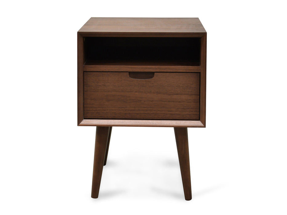 CST221WAL-VN SQ Wooden Bedside Table - Walnut