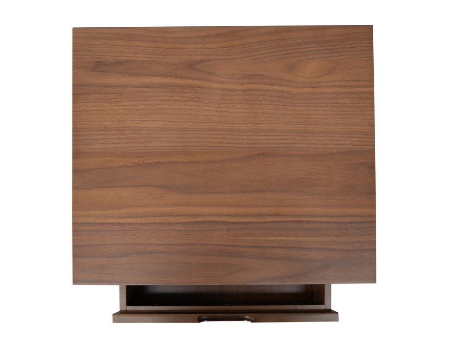 CST221WAL-VN SQ Wooden Bedside Table - Walnut