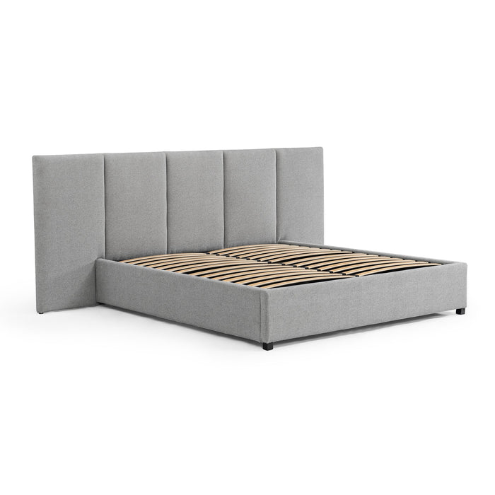 CBD8544-MI King Sized Bed Frame - Spec Grey with Storage