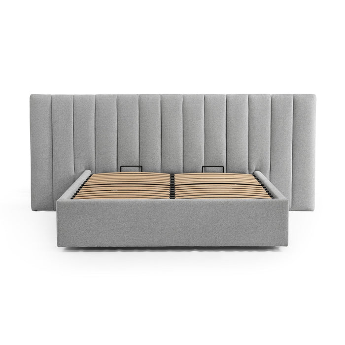 CBD8547-MI Wide Base King Bed Frame - Spec Grey with Storage