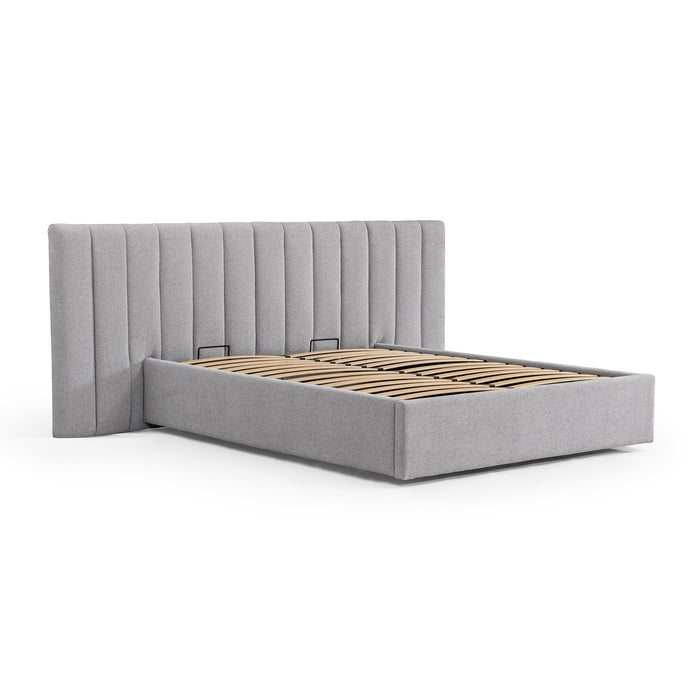 CBD8550-MI Wide Base Queen Bed Frame - Spec Grey with Storage