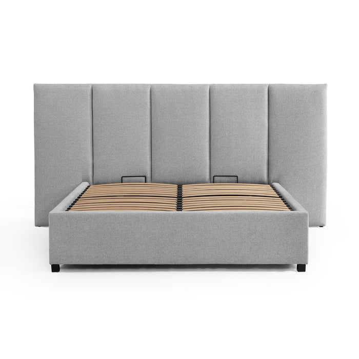 CBD8545-MI Queen Sized Bed Frame - Spec Grey with Storage