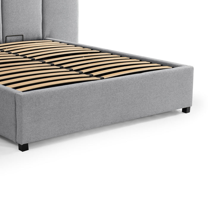 CBD8545-MI Queen Sized Bed Frame - Spec Grey with Storage