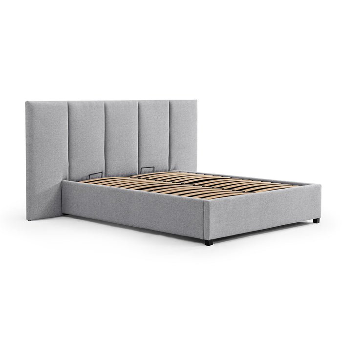 CBD8545-MI Queen Sized Bed Frame - Spec Grey with Storage