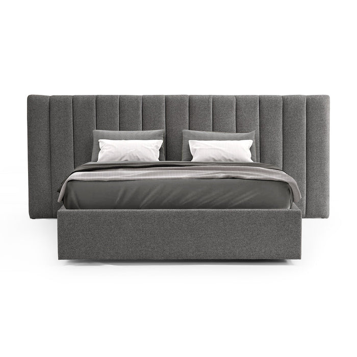 CBD8549-MI Wide Base Queen Bed Frame - Spec Charcoal with Storage