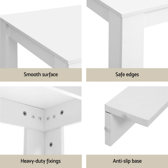 1 Artiss Dining Table and 4 Chairs Set White Wood