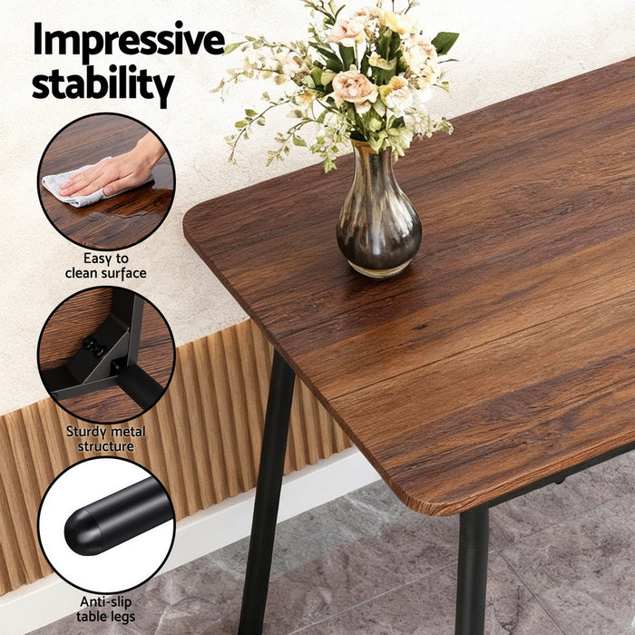 Artiss Dining Table and Chairs Set of 4 Bench Kitchen Furniture Rustic Brown