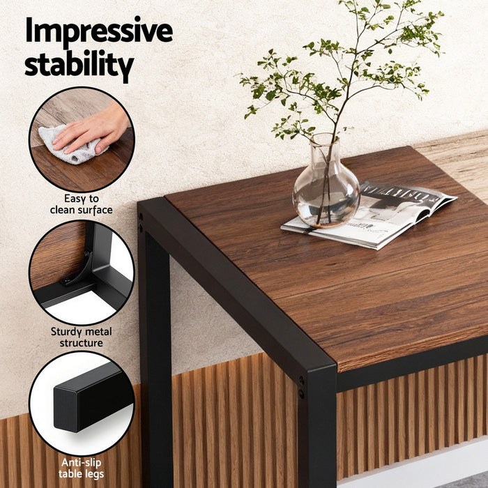Artiss Dining Table and Chairs Set of 4 Bench Kitchen Furniture Rustic Brown