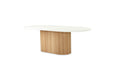 Harlow Oval Dining Table - 240cm  - Natural Oak Base - 240cm White