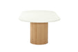Harlow Oval Dining Table - 280cm  - Natural Oak Base - 280cm White