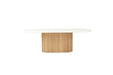 Harlow Oval Dining Table - 280cm  - Natural Oak Base - 280cm White
